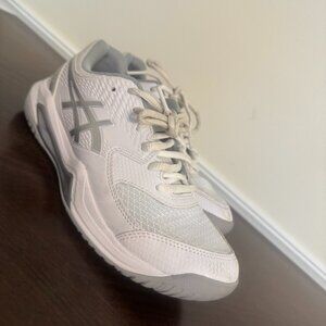 ASICS Gel-Dedicate 8 Women’s Tennis Shoes – White/Silver – Size 6.5W – Very Good